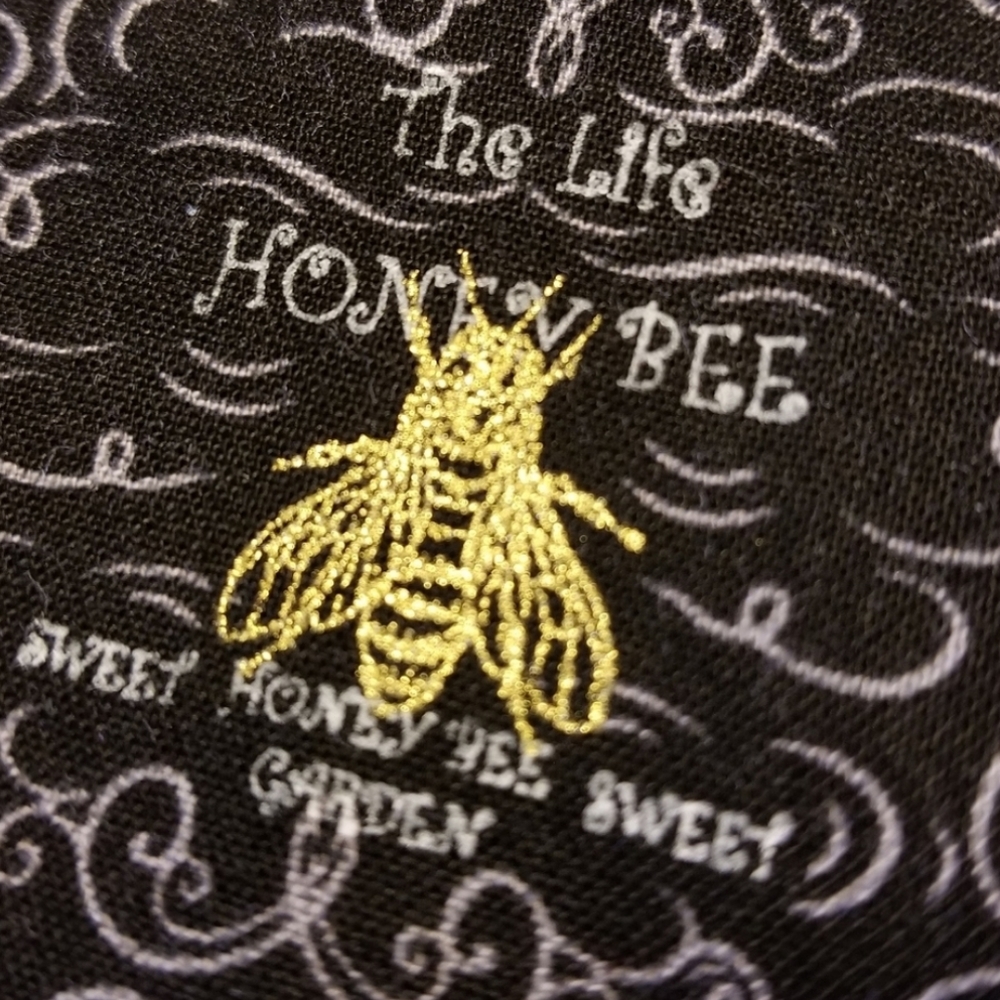 GOLD Honey Bee With Sayings Cotton Facemask - Picture 3 of 6
